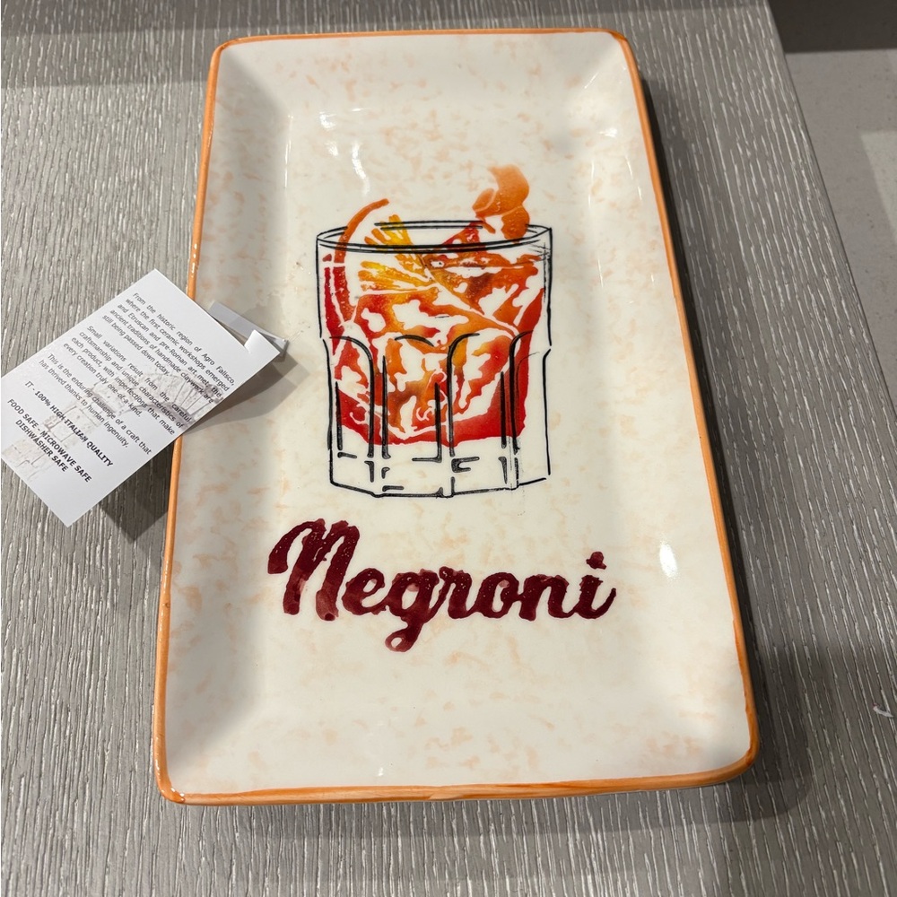 Made in Italy appetizer plate with cocktail themed (Negroni)